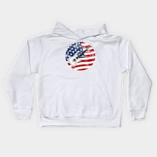 Electric Guitar USA Flag Guitarist Musician 4th July Kids Hoodie